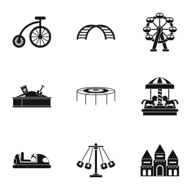 Eğlence çocuk simgeler kümesi, basit tarzı için