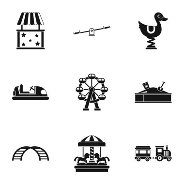 Icons set, basit stil sürmek