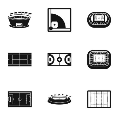 Spor kompleksi Icons set, basit tarzı
