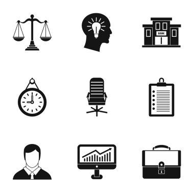 Şirket Icons set, basit tarzı