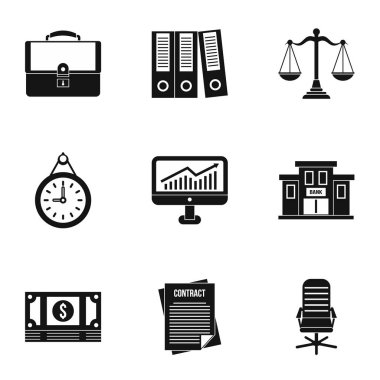 Pazarlama Icons set, basit tarzı