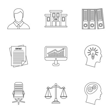 Şirket Icons set, anahat stili