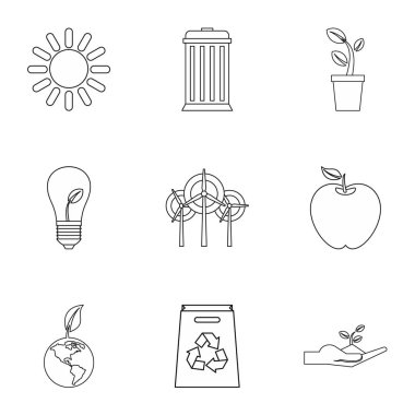 Çevre Icons set, anahat stili