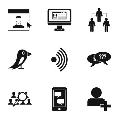 Mesajı Icons set, basit tarzı