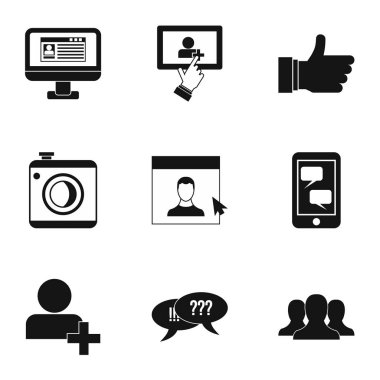 Mektup Icons set, basit tarzı