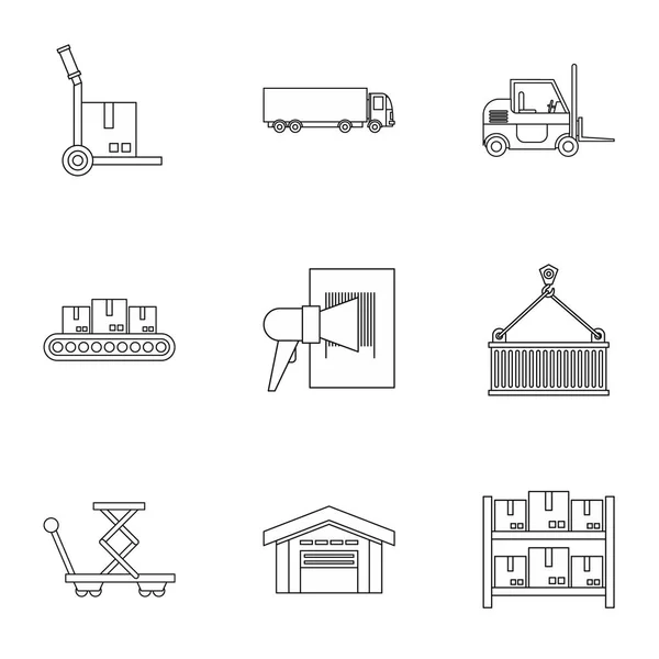 Conjunto de ícones de transporte, estilo esboço — Vetor de Stock