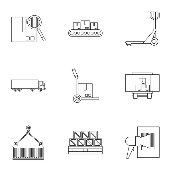Conjunto de ícones de carga, estilo esboço —  Vetores de Stock