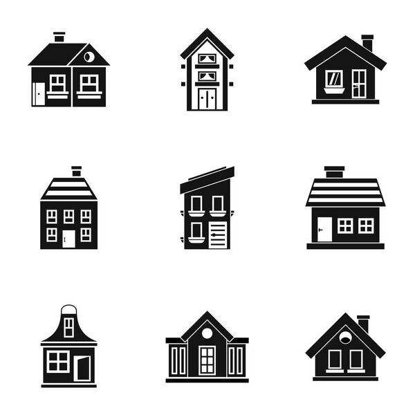 Habitation icons set, simple style