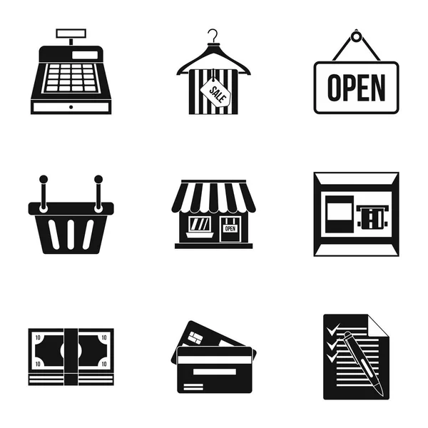 Conjunto de ícones de compra on-line, estilo simples —  Vetores de Stock
