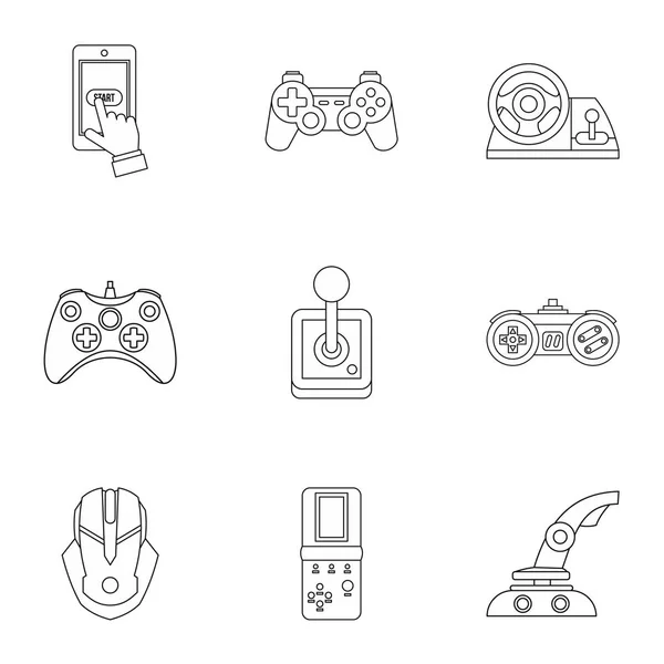 Juego de iconos en línea conjunto, estilo de esquema — Vector de stock