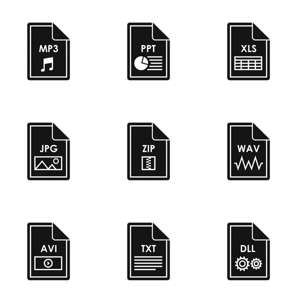 Dokumente Icons gesetzt, einfacher Stil — Stockvektor