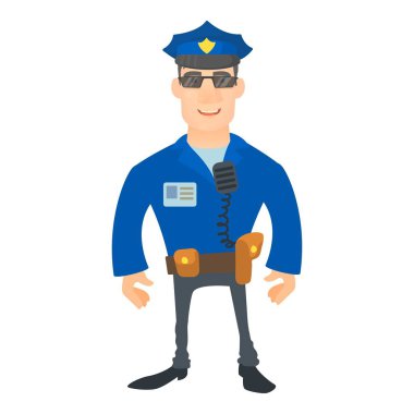 Polis simgesi gülümseyen, karikatür tarzı
