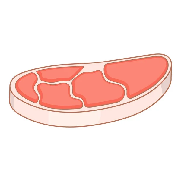 Икона розового мяса, стиль мультфильма — стоковый вектор