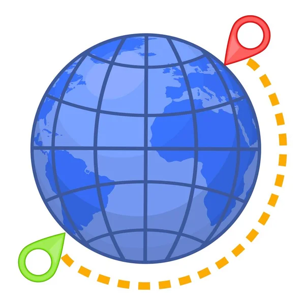 Icône Globe, style dessin animé — Image vectorielle