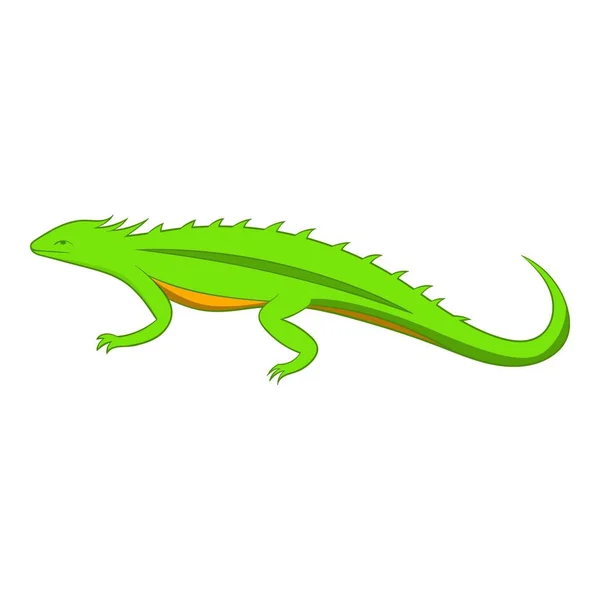 Icono de lagarto verde, estilo de dibujos animados — Vector de stock