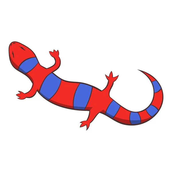 Icono de lagarto rojo, estilo de dibujos animados — Archivo Imágenes Vectoriales