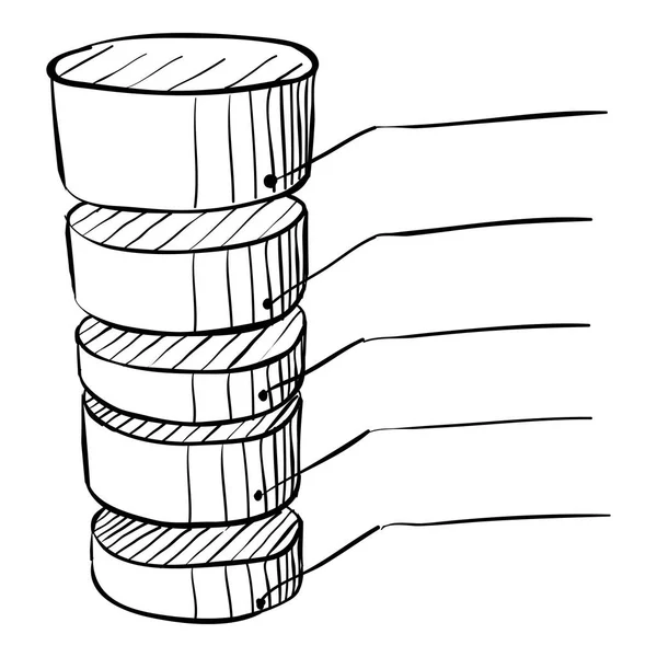 Spitzes Diagramm Infografik, handgezeichneter Stil — Stockvektor