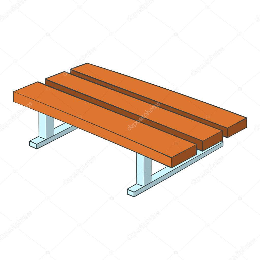 Park bench icon. Cartoon illustration of park bench vector icon for web