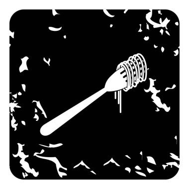 Spagetti grunge tarzı bir çatal simgesine