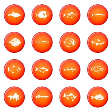 Balık simgeler vektör set