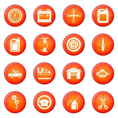 Araba bakım ve onarım simgeler kümesi vektör