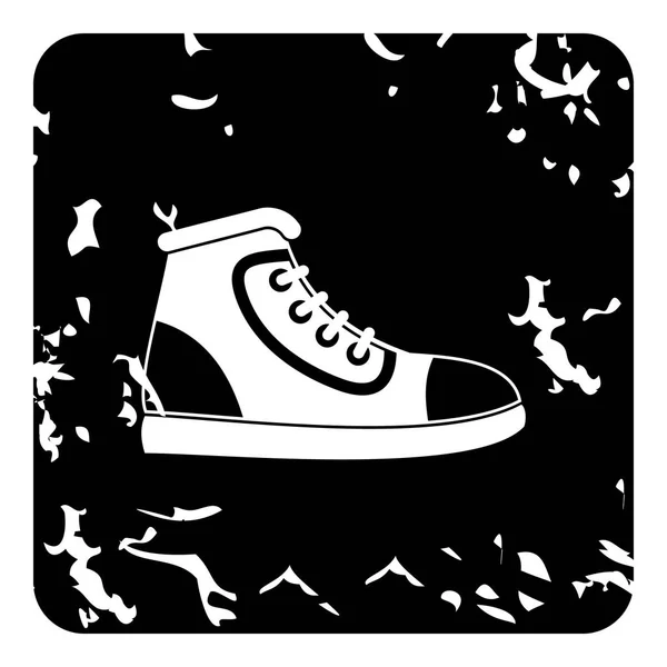 Icône de chaussure de sport, style grunge — Image vectorielle