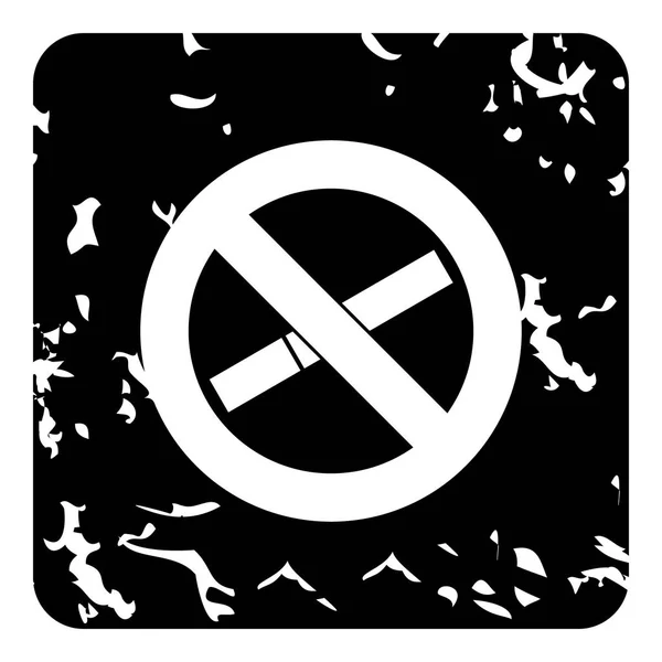 Ingen rökning tecken ikon, grunge stil — Stock vektor