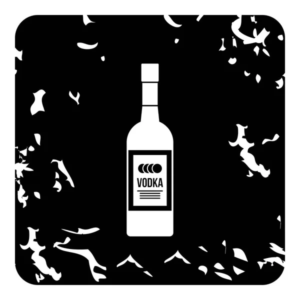 Flaska vodka ikon, grunge stil — Stock vektor