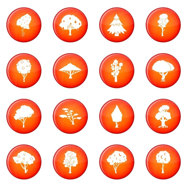 Векторный набор иконок деревьев — стоковый вектор