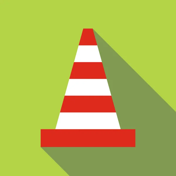 Traffic cone icon, flat style — Stock Vector