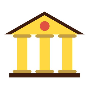 Adalet Mahkemesi Binası simgesi, düz stil