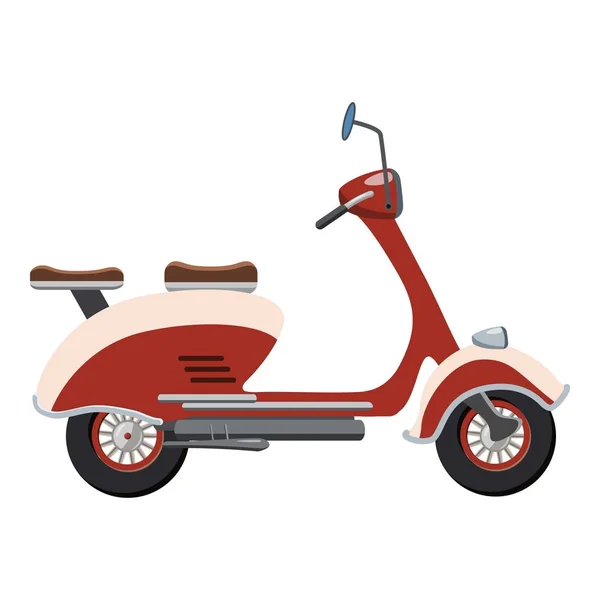 Икона мотоцикла скутера, стиль мультфильма — стоковый вектор
