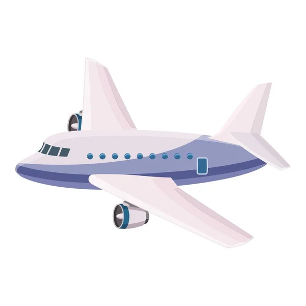 Icono del avión de pasajeros, estilo de dibujos animados — Vector de stock