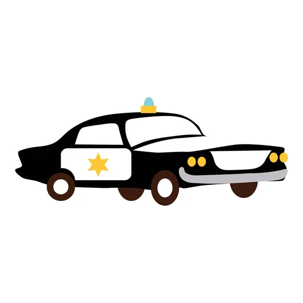 Polis arabası simgesi, düz stil. — Stok Vektör