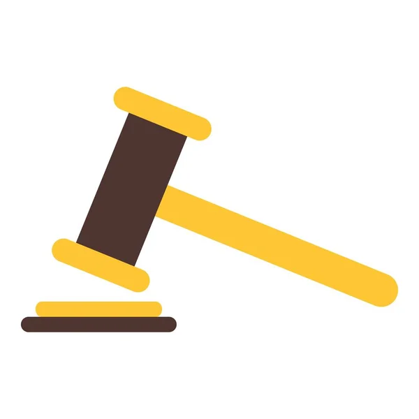 Icona del martelletto giudice, stile piatto — Vettoriale Stock