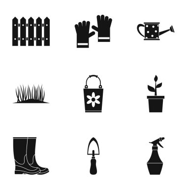 Çiftlik Icons set, basit tarzı