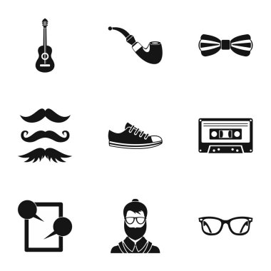 Hipsters Icons set, basit tarzı