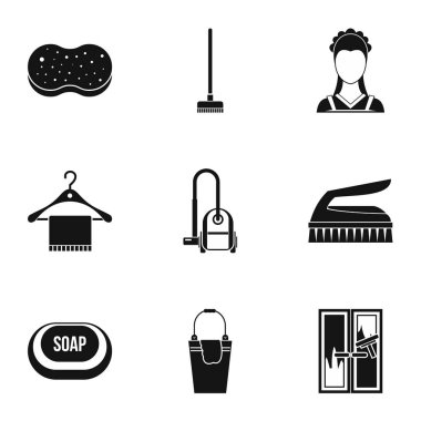 Sıhhi gün Icons set, basit tarzı