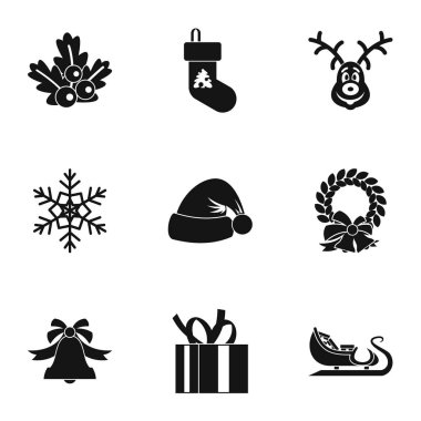 Tatil Icons set, basit tarzı