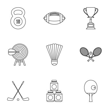 Icons set eğitim, anahat stili