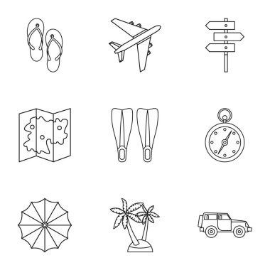 Deniz Icons set, anahat stili gezisi