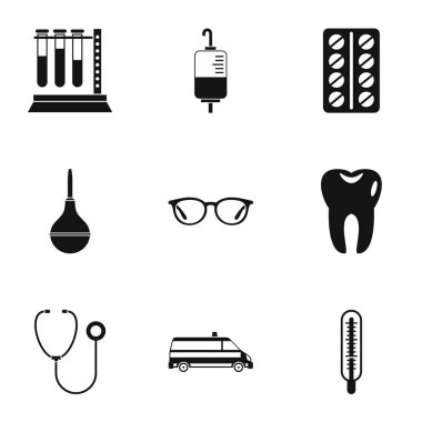 Tanı Icons set, basit tarzı