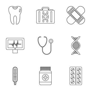 Tedavi Icons set, anahat stili