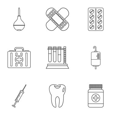 Tanı Icons set, anahat stili