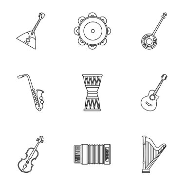 Müzik simgeler kümesi, anahat stili için aygıt