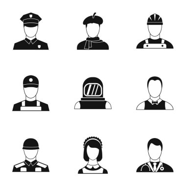 Meslek Icons set, basit tarzı