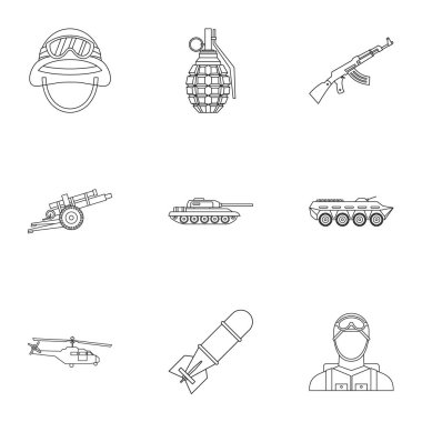 Savaş Icons set, anahat stili