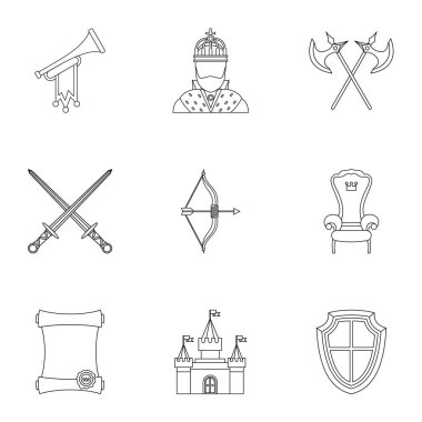 Şövalye Icons set, anahat stili