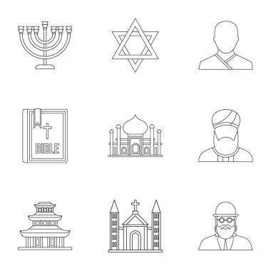 Maneviyat Icons set, anahat stili