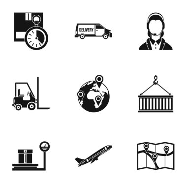 Mağaza Icons set, basit tarzı